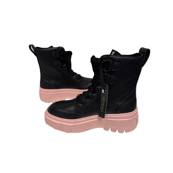 Sorel Caribou X Lace Boots Pink Sole Waterproof Black Leather Women's Size 7 NEW - Picture 7 of 11